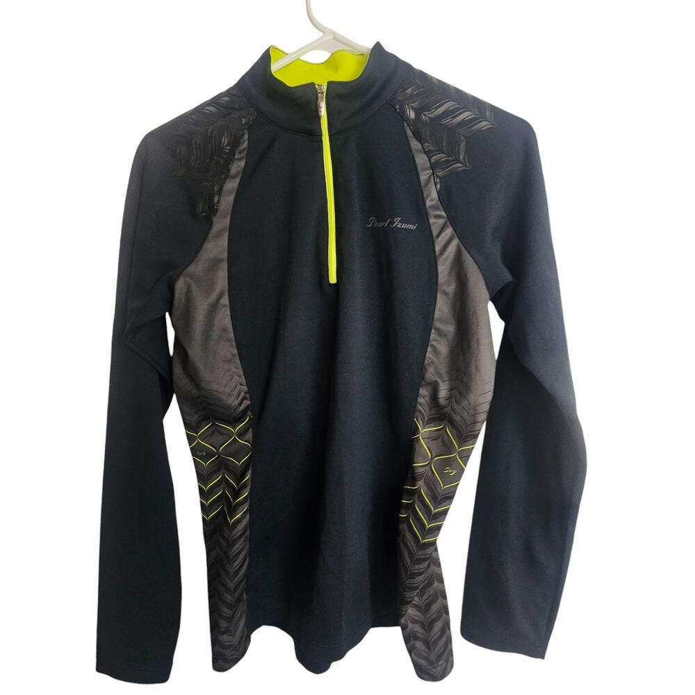 Pearl Izumi Womens Running Shirt Sz M Athletic 1/4 Zip Wicking Activewear Black
